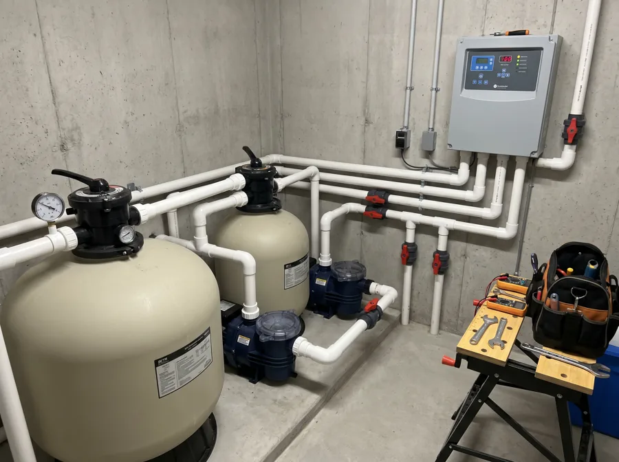 Réglage et entretien du local technique de piscine